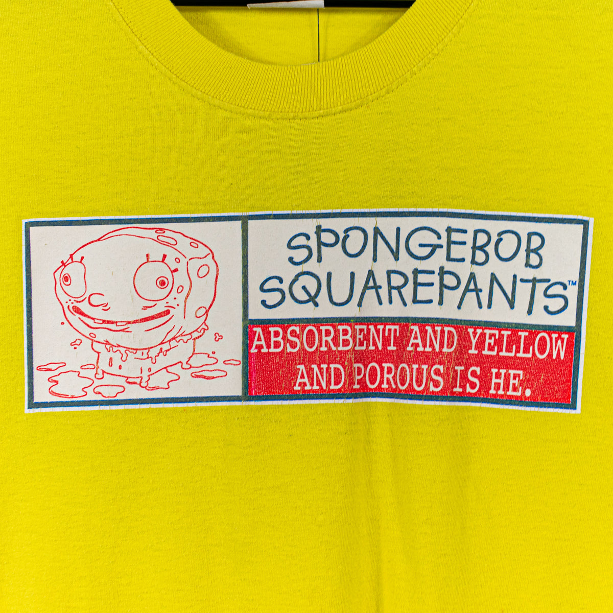 2002 Nickelodeon Spongebob Squarepants Absorbent Yellow T-Shirt– VNTG Shop