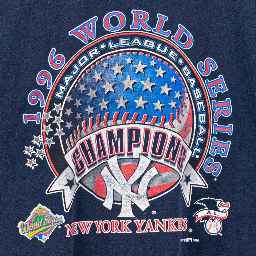 Vtg 1996 New York Yankees World Series Champions T-shirt Blue 