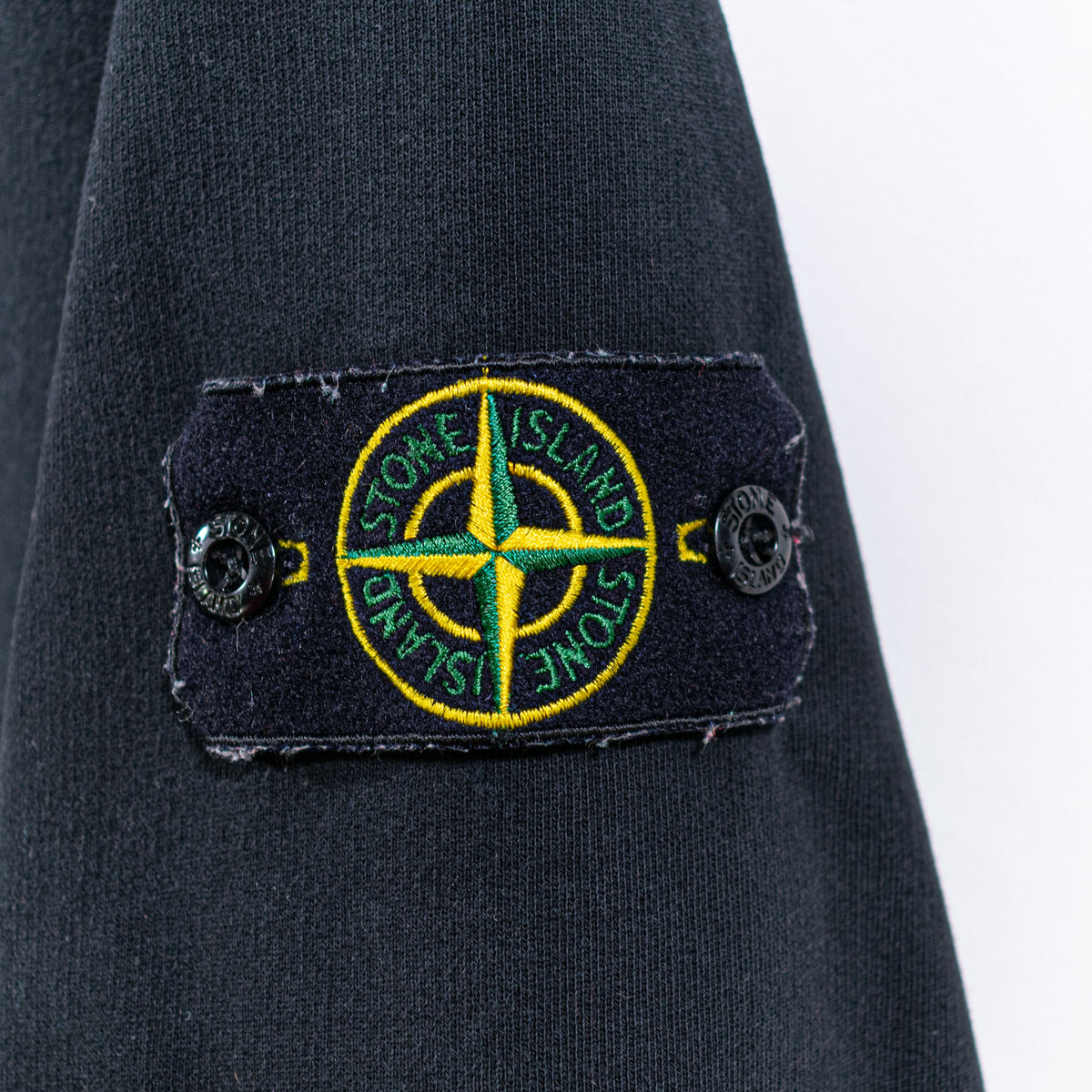 Stone island badge sales hoodie