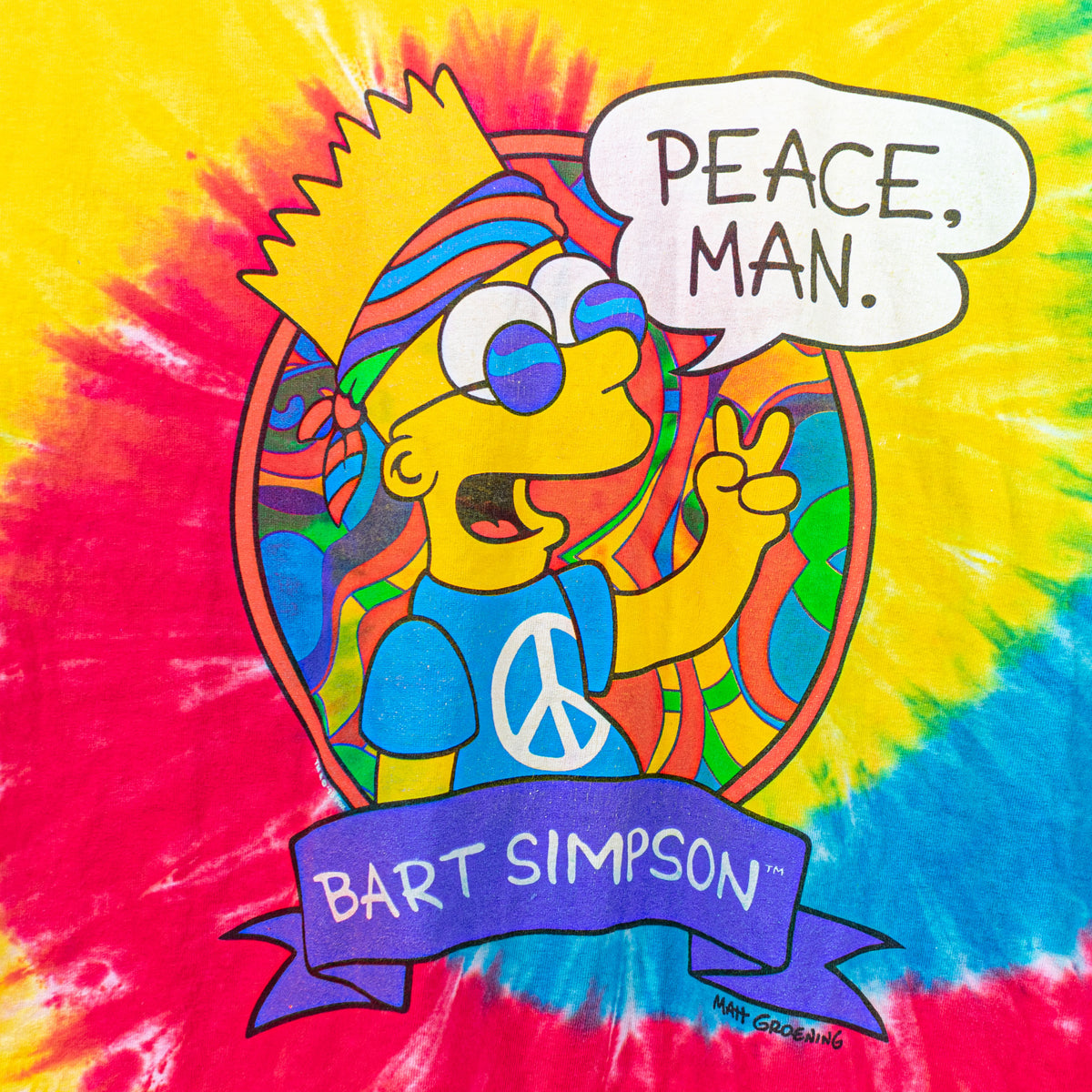 Liquid Blue Bart Simpson T Shirt Peace Man Tie Dye