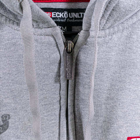 Ecko Unltd Zip Up Hoodie Sweatshirt Hip Hop Baggy Embroidered Cyber Goth