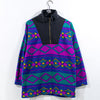 Casual Land Aztec Print Fleece Pullover 1/4 Zip