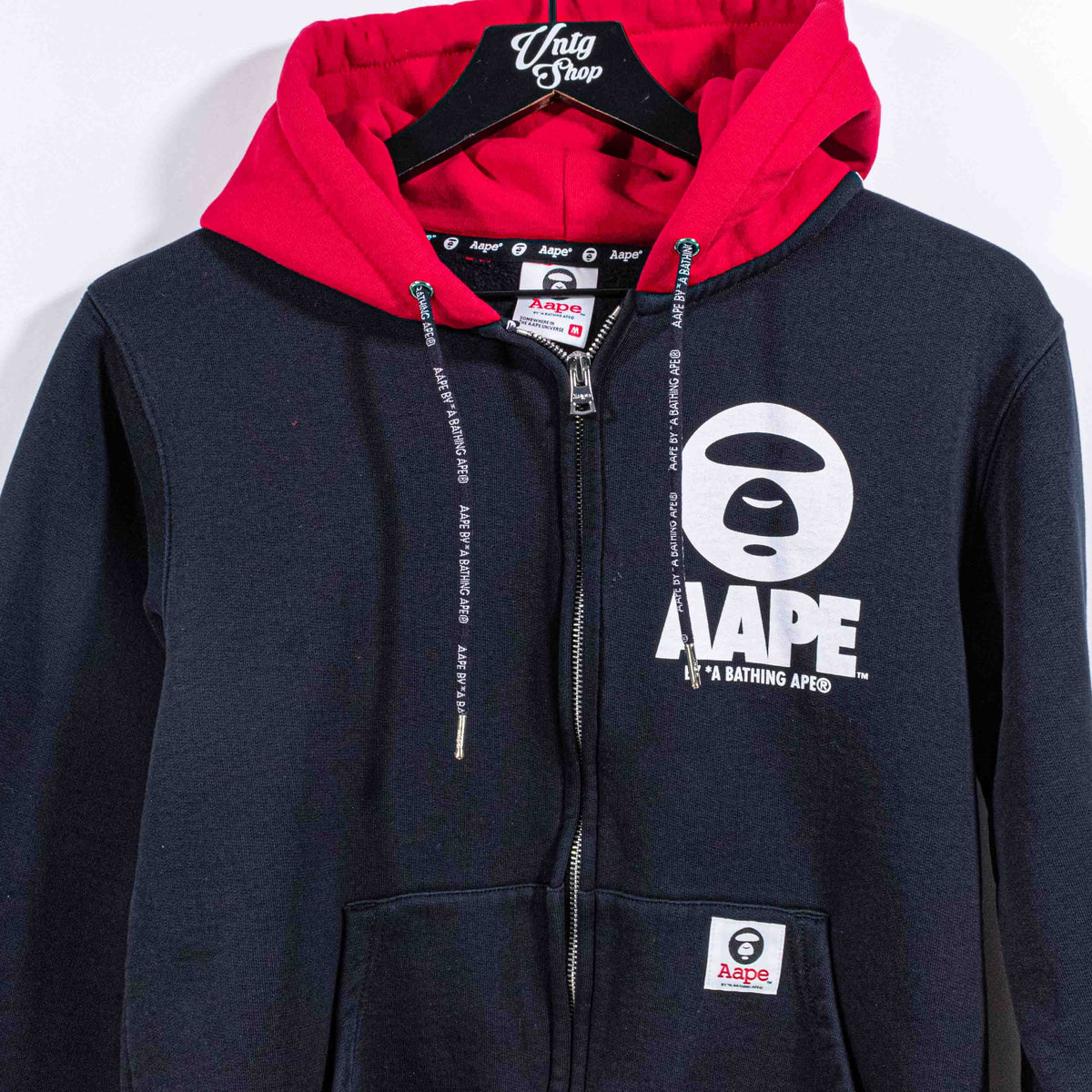 AAPE by Bape Zip Hoodie Sweatshirt Spell Out– VNTG Shop