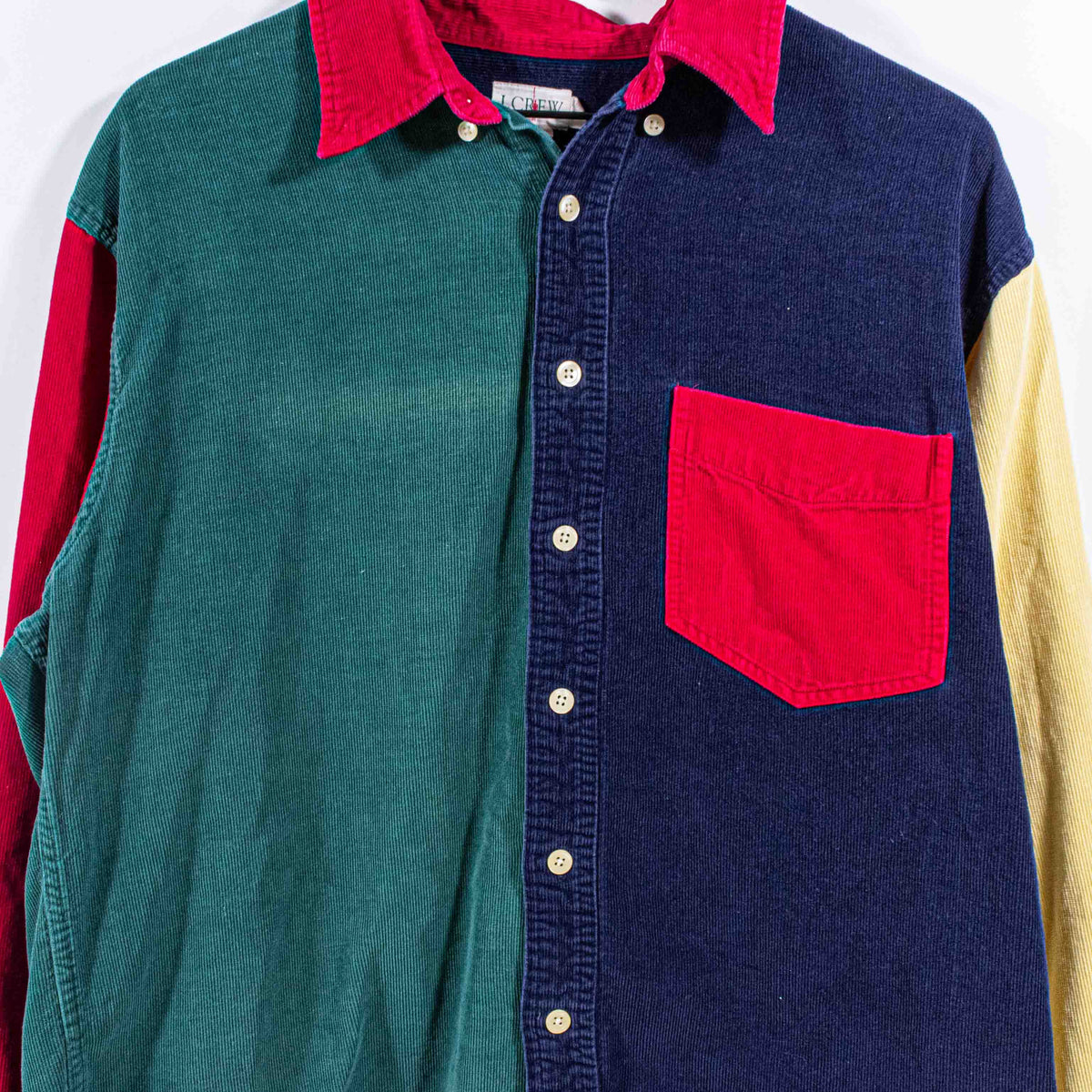 J Crew Color Block Corduroy Button Down Shirt– VNTG Shop
