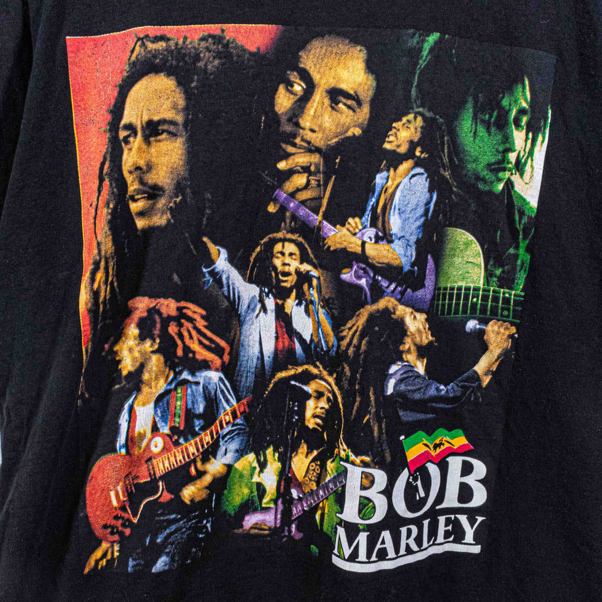 T-Shirt Officiel Bob Marley Vintage Green Label – Rock Off – Unisexe Coton Doux