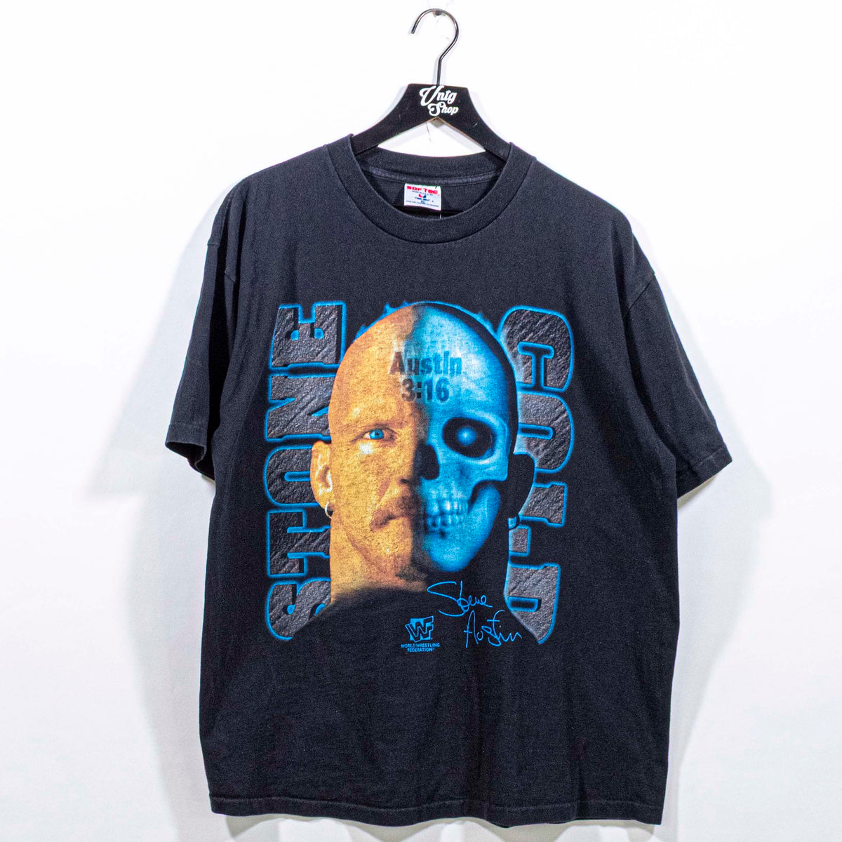 Stone Cold Steve Austin 3:16 Half Skull T-Shirt WWF– VNTG Shop