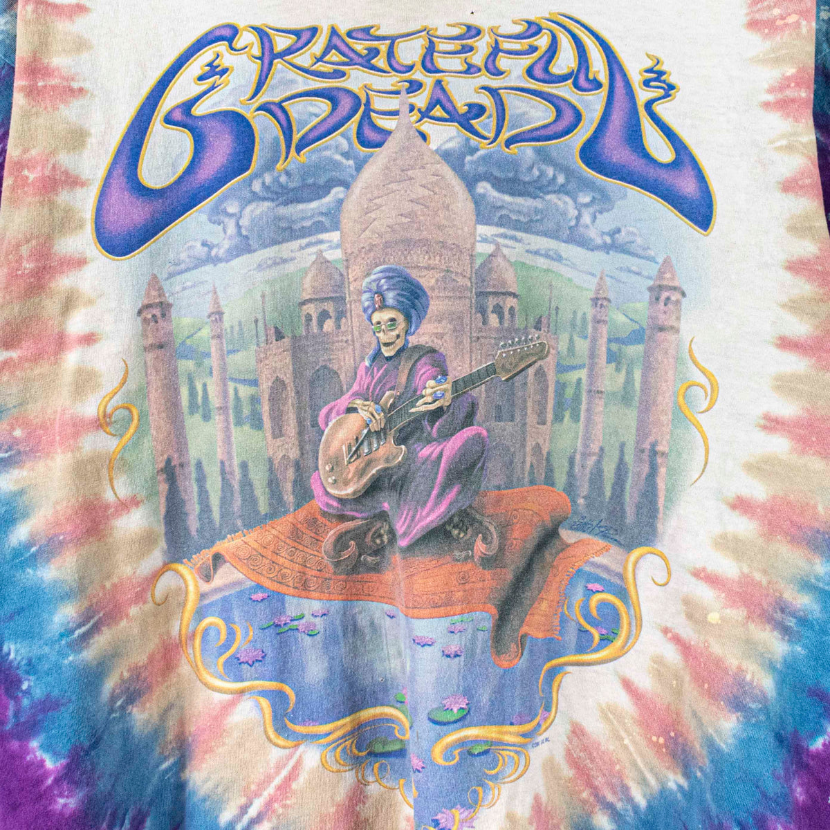 Grateful Dead Carpet Ride Tie-Dye T-Shirt Tee Liquid Blue