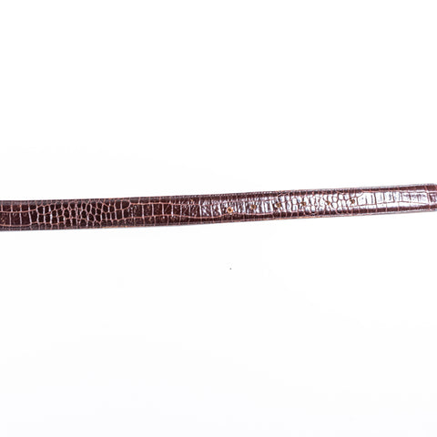 Banana Republic Crocodile Embossed Leather Belt Made in England Solid Brass Buckle