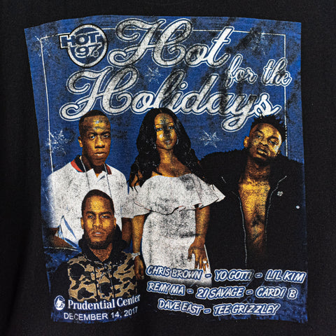 2017 Hot 97 Hot For The Holidays Rap Tee 21 Savage Lil Kim Cardi B Dave East T-Shirt