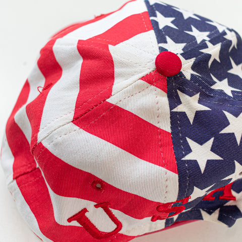 USA Flag All Over Print Snap Back Hat