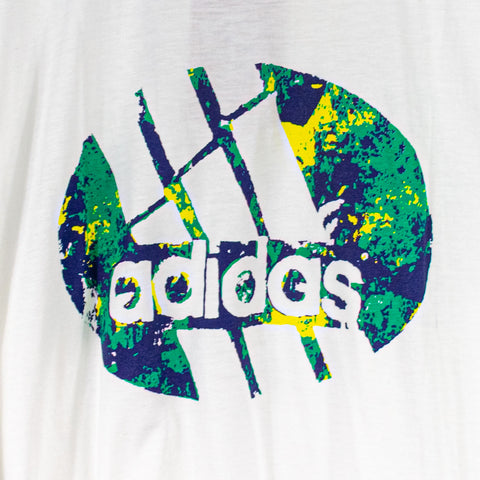 Adidas Three Stripe Abstract Logo Double Sided Made In Portugal T-Shirt