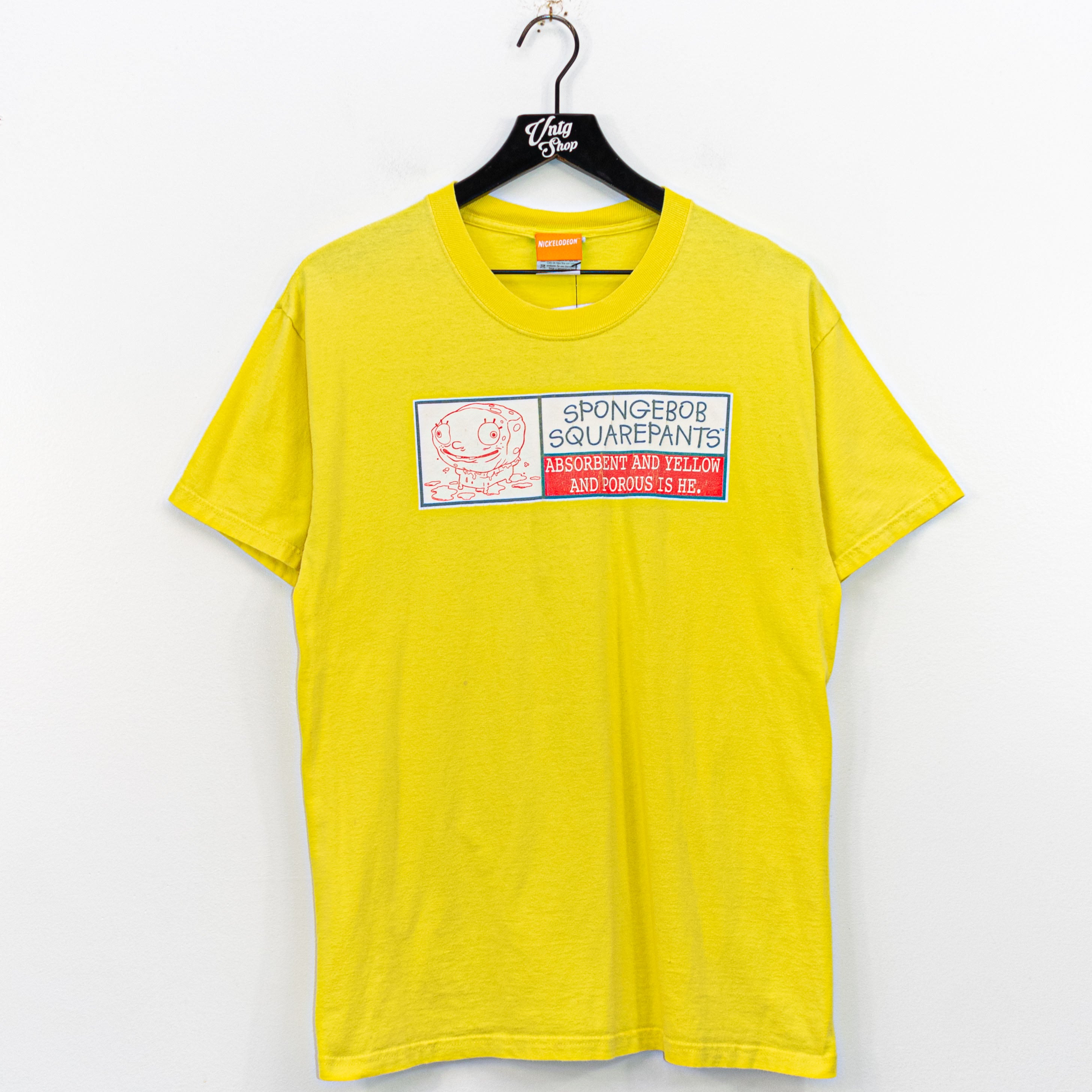 2002 Nickelodeon Spongebob Squarepants Absorbent Yellow T-Shirt– VNTG Shop