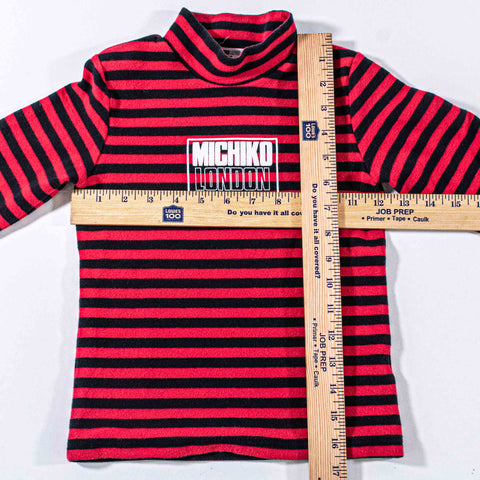 Michiko London Striped Stretch Long Sleeve Top