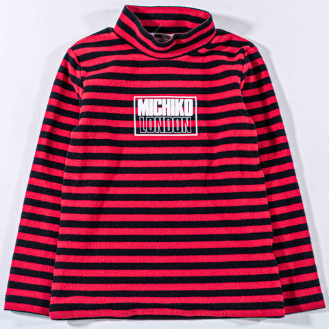 Michiko London Striped Stretch Long Sleeve Top
