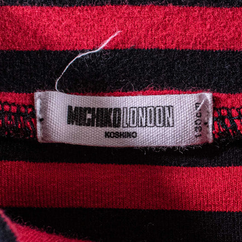 Michiko London Striped Stretch Long Sleeve Top