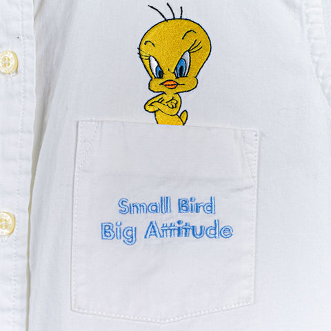 2001 Warner Bros Looney Tunes Tweety Small Bird Big Attitude Sleeveless Blouse Shirt