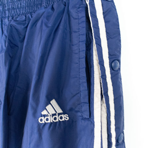 Adidas Three Stripe Snap Button Lined Tear Away Joggers