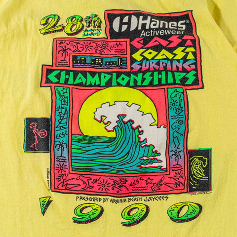 1990 East Coast Surfing Championship Hanes Activewear T-Shirt