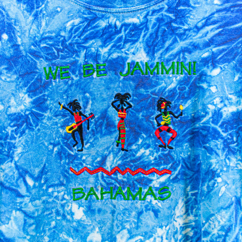 We Be Jammin Bahamas Embroidered Ice Tie Dye T-Shirt