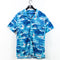 Nautica Blue Sail Sailboat Hawaiian Camp Shirt Loop Collar