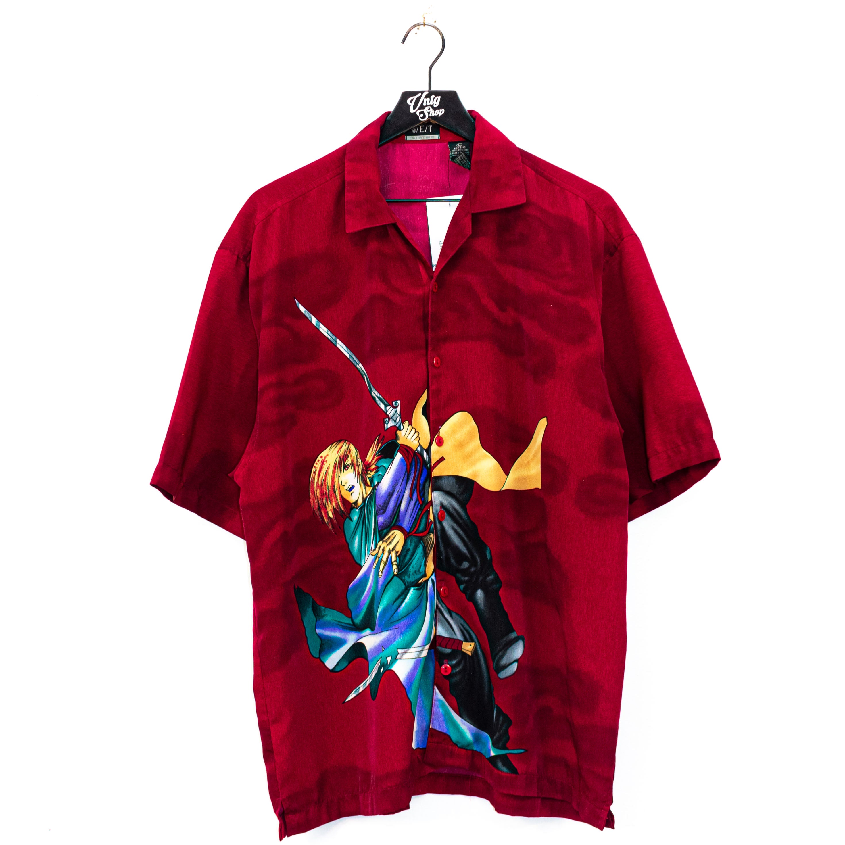 unknown | Shirts | Anime Button Up Shirt Japanimation Warrior Blue Size Xl  Vintage 9s Rare | Poshmark