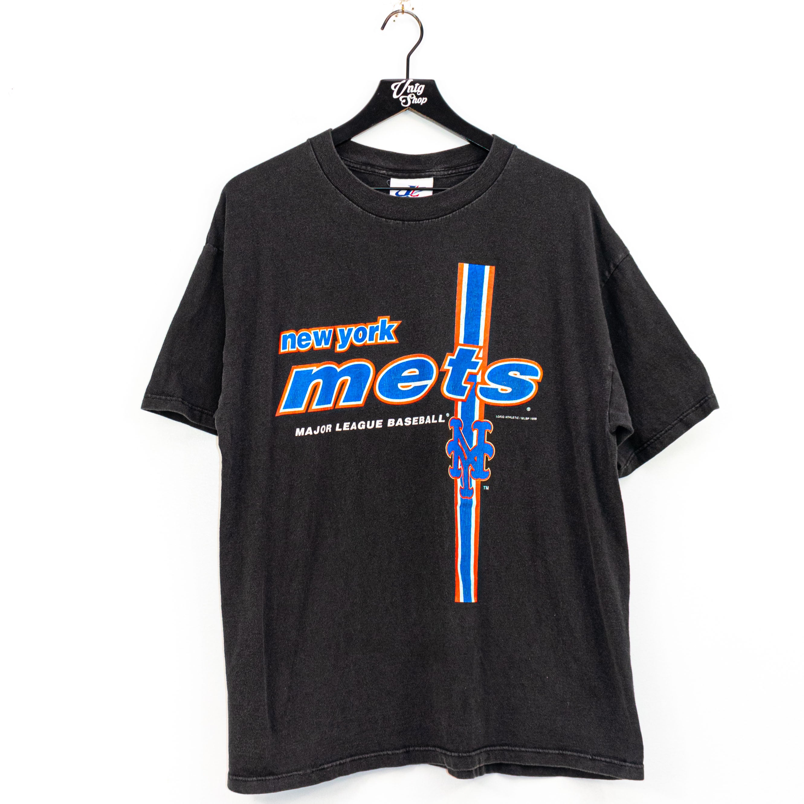 Vintage 90's New York Mets MLB Black T Shirt Size L 