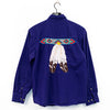 Blue Generation Southwestern Native American Tribal Embroidered Button Down Shirt