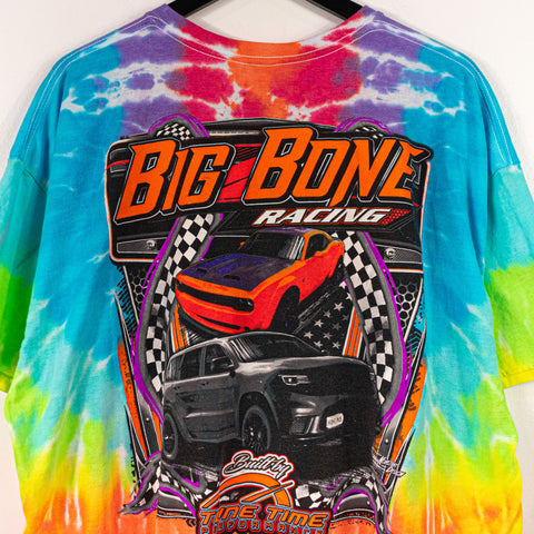 Big Bone Racing Tune Time Motorsports Cars Tie Dye T-Shirt