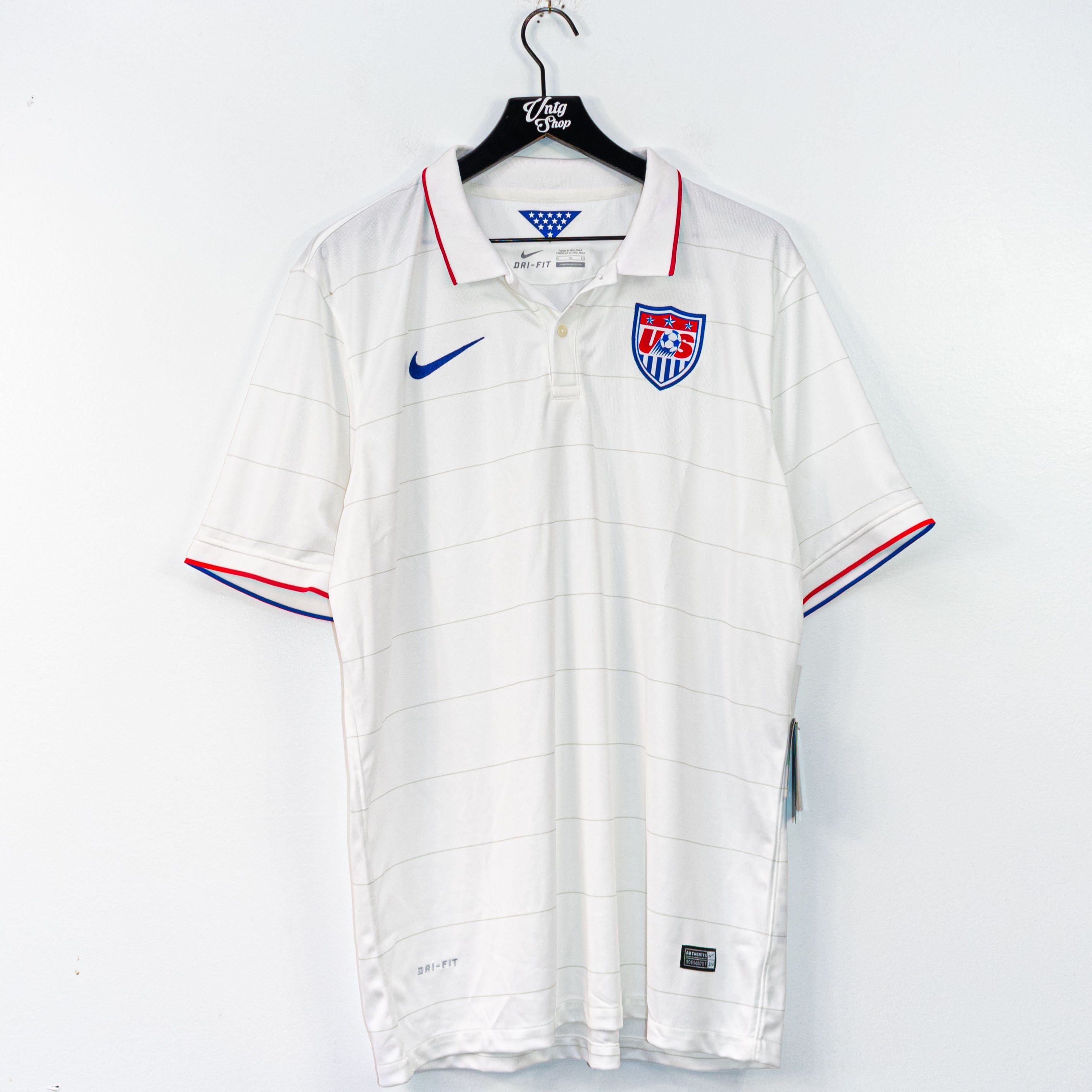 Men's Nike White USMNT 2014 Authentic Home Jersey