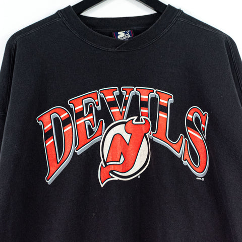 Starter New Jersey Devils Logo Spell Out Sweatshirt