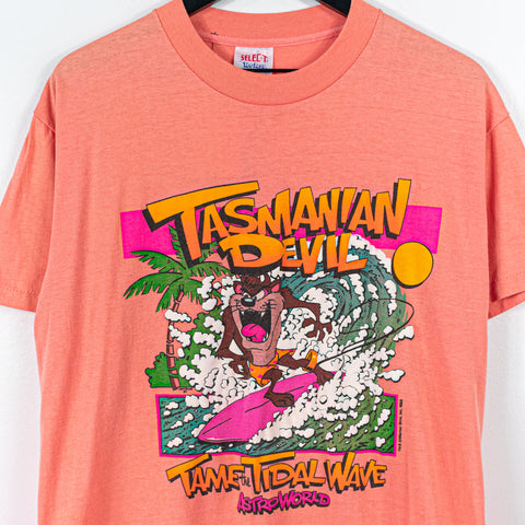 1988 Warner Bros Astroworld Tasmanian Devil Taz Tame The Tidal Wave T-Shirt