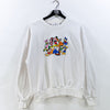 Disney Store Mickey Minnie Goofy Donald Daisy Embroidered Sweatshirt