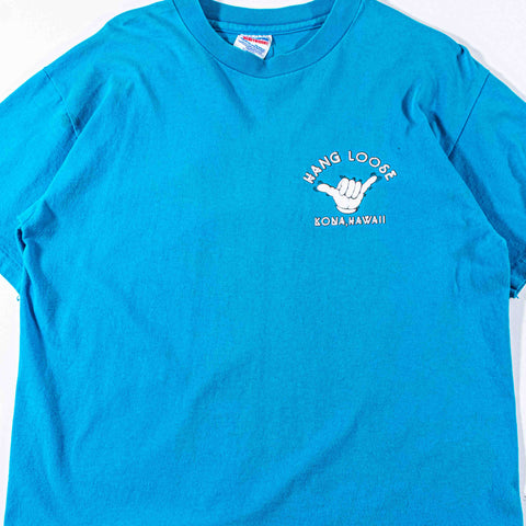 Hang Loose Kona Hawaii Surf Puff Print T-Shirt