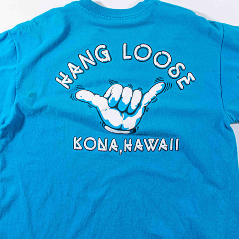 Hang Loose Kona Hawaii Surf Puff Print T-Shirt