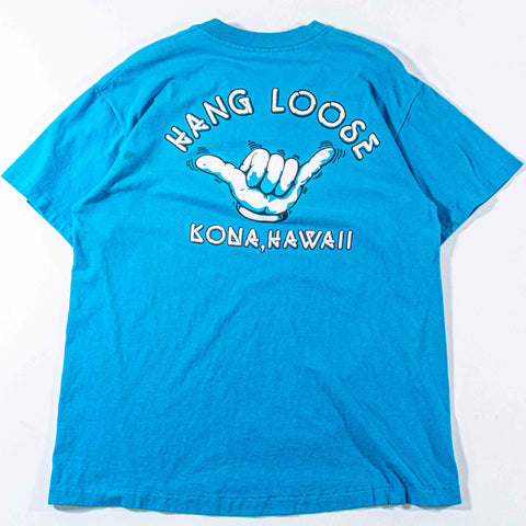 Hang Loose Kona Hawaii Surf Puff Print T-Shirt