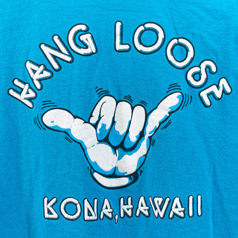 Hang Loose Kona Hawaii Surf Puff Print T-Shirt