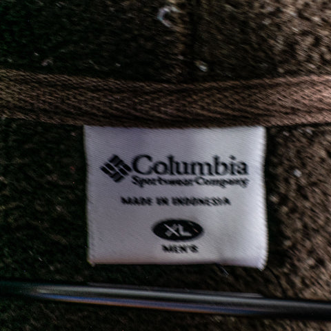 Columbia Sportswear Brown Tonal Spell Out Full Zip Hoodie Sweatshirt
