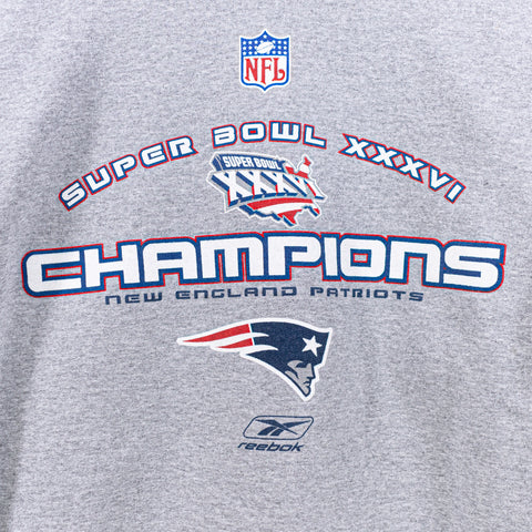 2002 Reebok NFL Super Bowl XXXVI Champions New England Patriots Sweatshirt