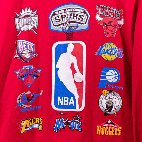 2003 2004 NBA Team Logo Long Sleeve T-Shirt
