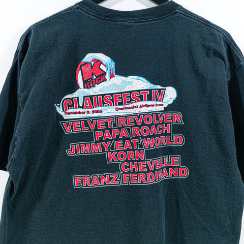 2004 KROCK Clausfest T-Shirt Velvet Revolver Papa Roach Korn Jimmy Eat World Band