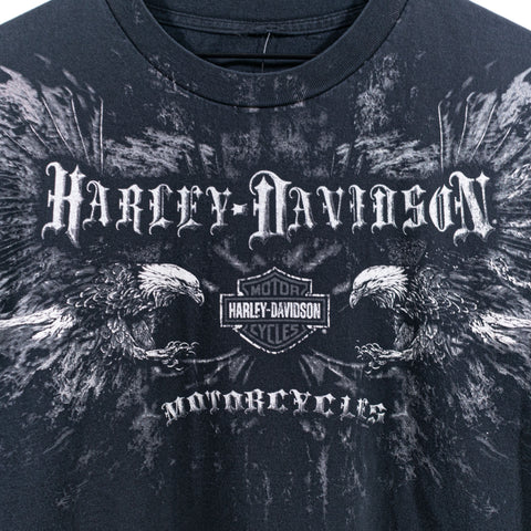 Harley Davidson T-Shirt Eagles Motorcycle Tattoo Style Long Sleeve