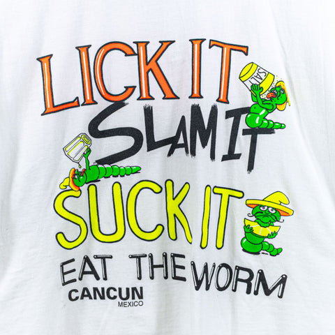 Lick It Slam It Suck It T-Shirt Eat The Worm Cancun Mexico Funny