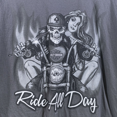 Harley Davidson Motorcycles T-Shirt Las Vegas Skeleton Skull
