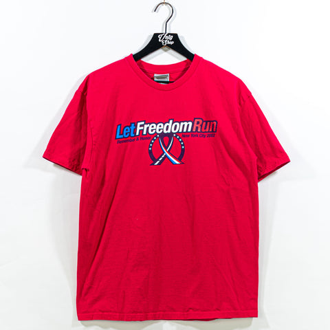2002 NIKE Let Freedom Run T-Shirt Swoosh New York City