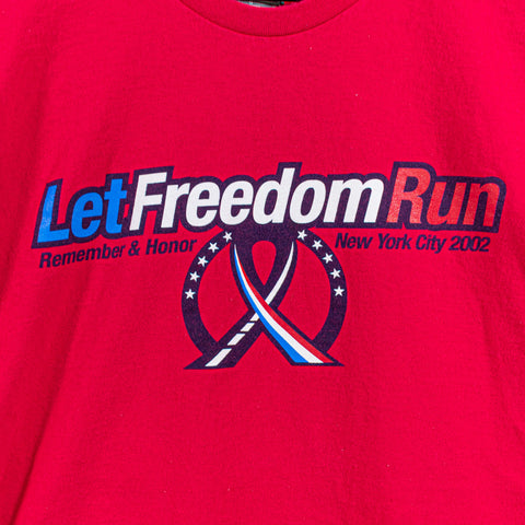 2002 NIKE Let Freedom Run T-Shirt Swoosh New York City