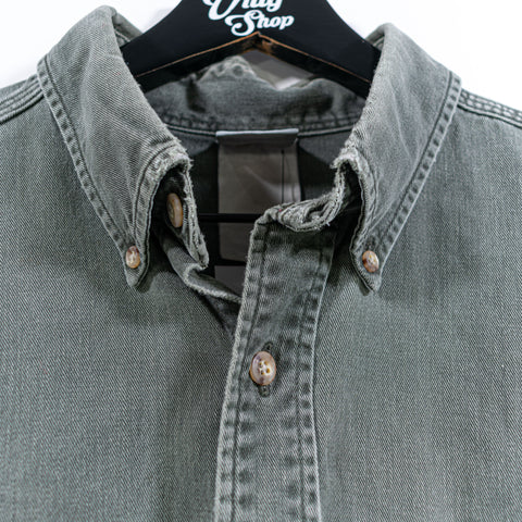Carhartt Distressed Button Down Shirt Workwear Grunge