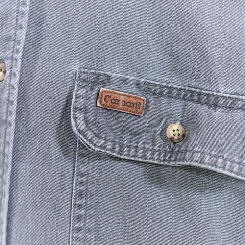 Carhartt Distressed Button Down Shirt Workwear Grunge