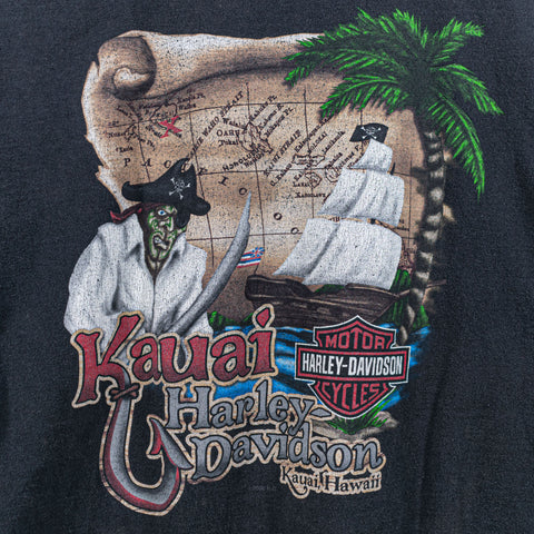 Harley Davidson Kauai Hawaii T-Shirt Pirate Biker Motorcycle