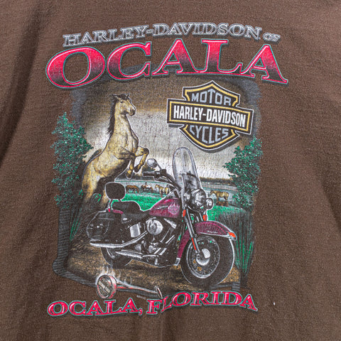 Harley Davidson Ocala Florida Pocket T-Shirt Horses Motorcycles Biker
