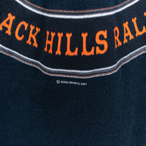 2005 Sturgis Black Hills Motor Cycle Rally Pocket T-Shirt Skull Flame Biker